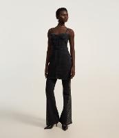 Vestido Curto em Jeans com Busto Corsetado e Zíper - 2