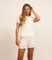 Pijama Curto em Viscose com Viés de Oncinha - 1
