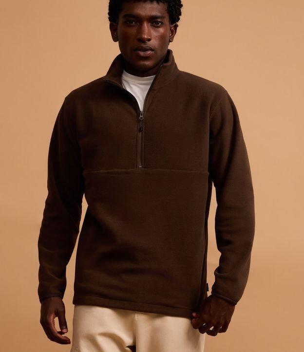 Casaco em Fleece com Gola Alta e Zíper - 2