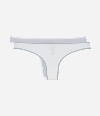 Kit 02 Calcinhas Biquíni Fio em Algodão com Viés Contrastante