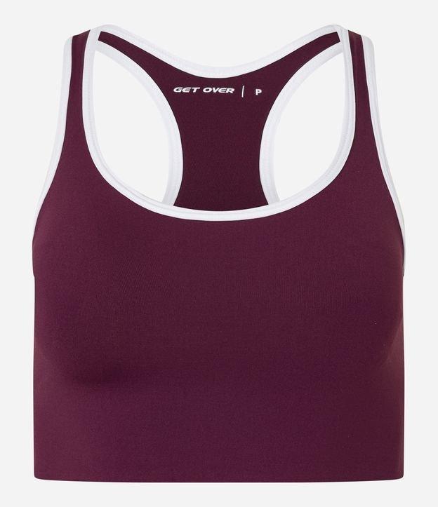 Top Esportivo Nadador sem Bojo em Microfibra com Frisos Contrastantes - 1