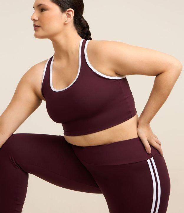 Top Esportivo Nadador sem Bojo em Microfibra com Frisos Contrastantes - 3