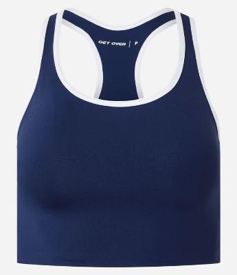 Top Esportivo Nadador sem Bojo em Microfibra com Frisos Contrastantes