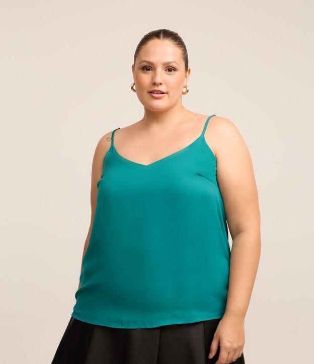 Blusa em Crepe com Alça Fina Curve & Plus Size - 1