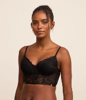 Sutiã Alongado com Bojo em Renda Bordada - 1