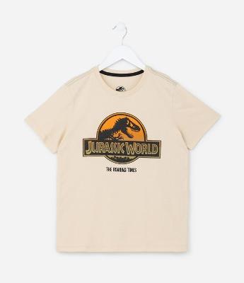 Camiseta Comfort Infantil com Estampa Jurassic World - Tam 5 a 14 Anos
