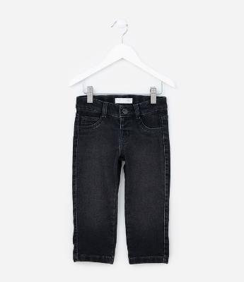Calça Reta Infantil em Jeans com Bolsos - Tam 1 a 6 Anos