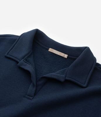 Casaco em Moletom Felpudo com Gola Polo Curve & Plus Size