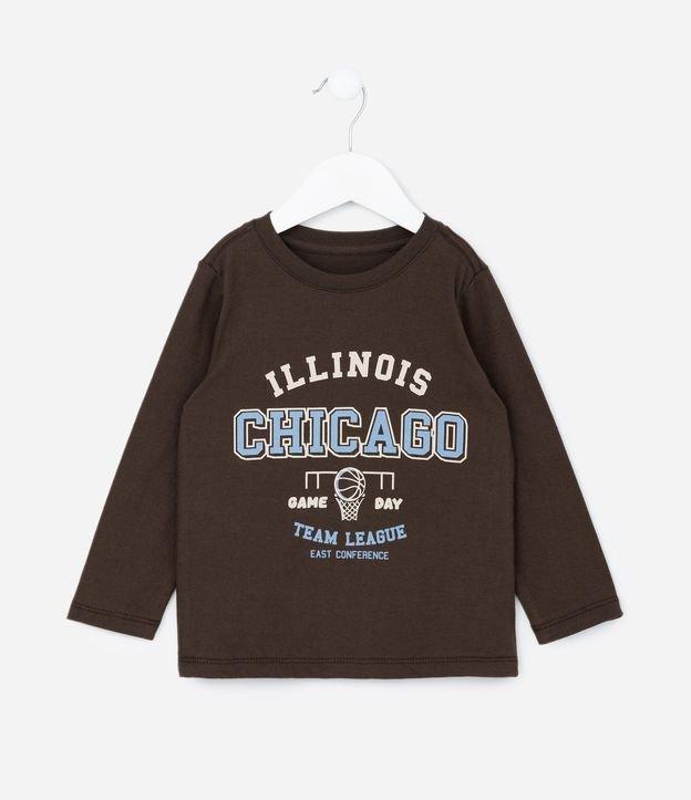 Camiseta Infantil College com Estampa Chicago - Tam 1 a 6 Anos - 1