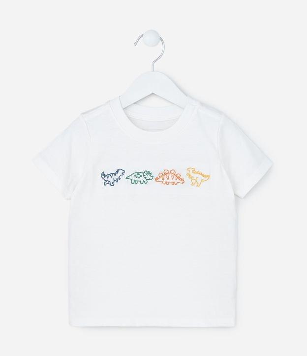 Camiseta Infantil com Bordado de Dinossauros - Tam 1 a 6 Anos - 1