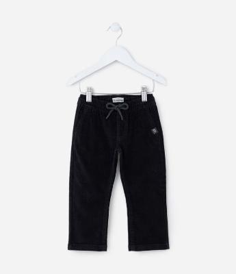 Calça Reta Infantil em Veludo com Amarração no Cós - Tam 1 a 5 anos