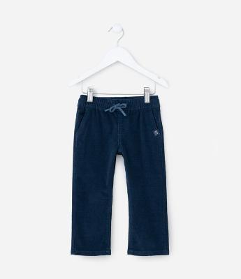 Calça Reta Infantil em Veludo com Amarração no Cós - Tam 1 a 5 anos