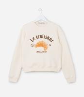 Casaco Infantil em Moletom com Estampa Croissant - Tam 5 a 14 Anos - 1