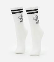 Meia Cano Alto em Algodão Estampada Snoopy de Patins - 1