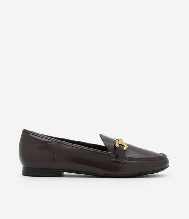 Sapato Loafer em PU com Detalhe de Corrente em Metal - 1