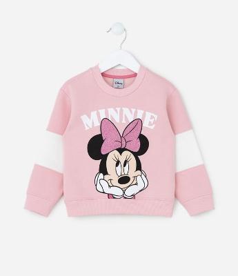 Casaco Infantil em Moletom com Estampa Minnie - Tam 2 a 6 Anos