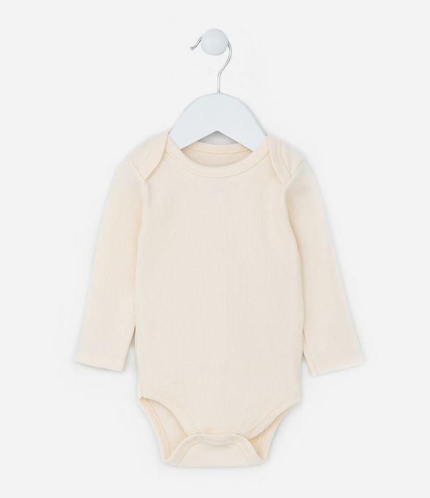 Body Infantil Básico com Textura Canelada - Tam RN a 18 meses - 1