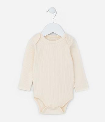 Body Infantil Básico com Textura Canelada - Tam RN a 18 meses