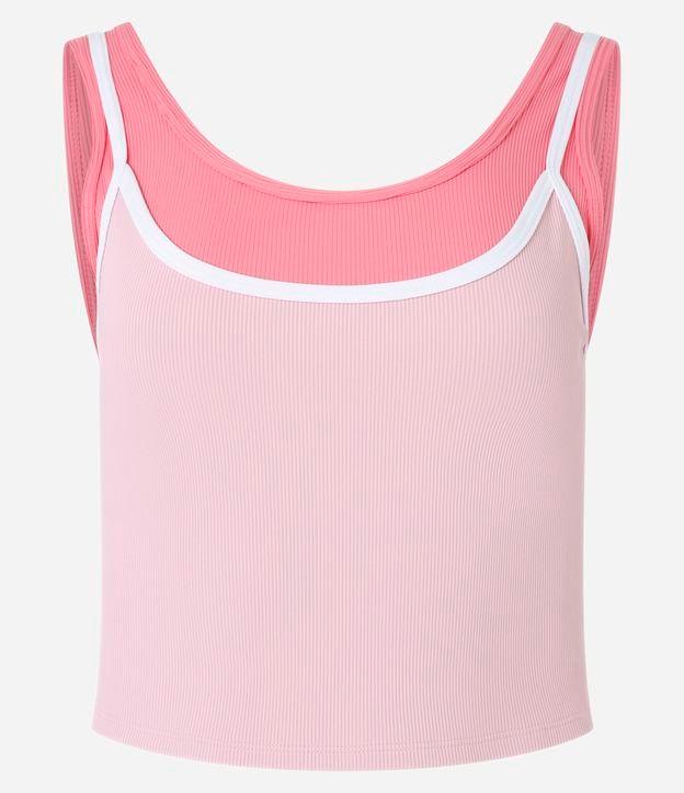 Regata Esportiva em Microfibra Canelada com Sobreposição - 1