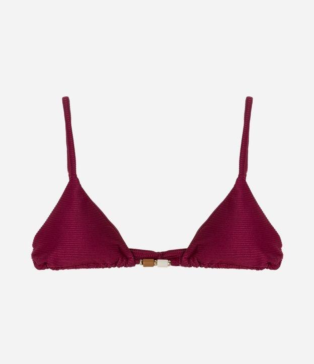 Biquíni Top Cortininha em Microfibra Canelada com Aviamento no Busto - 1