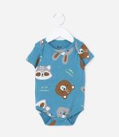 Body Infantil em Ribana com Estampa Bichinhos - Tam0 a 18 meses - 1
