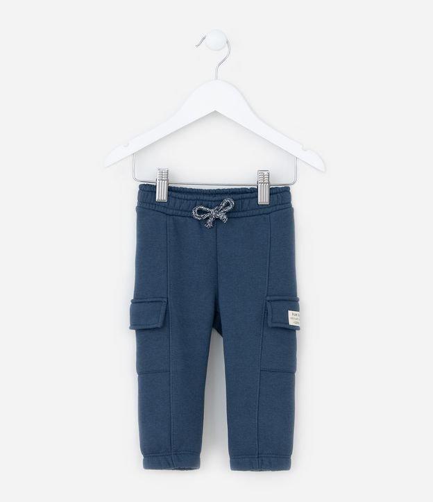 Calça Infantil Moletom com Bolsos Cargo - Tam 0 a 18 meses - 1