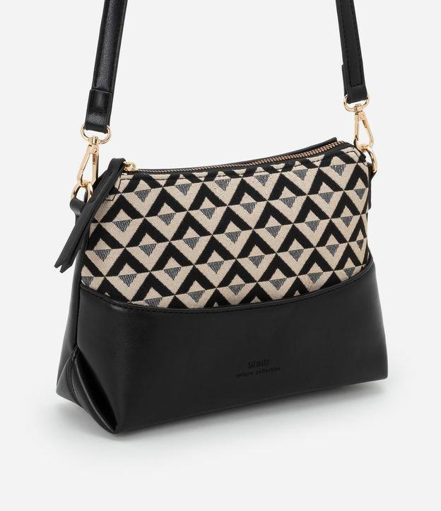 Bolsa Pequena em PU com Alça Transversal e Recorte e Jacquard - 2