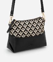 Bolsa Pequena em PU com Alça Transversal e Recorte e Jacquard - 2