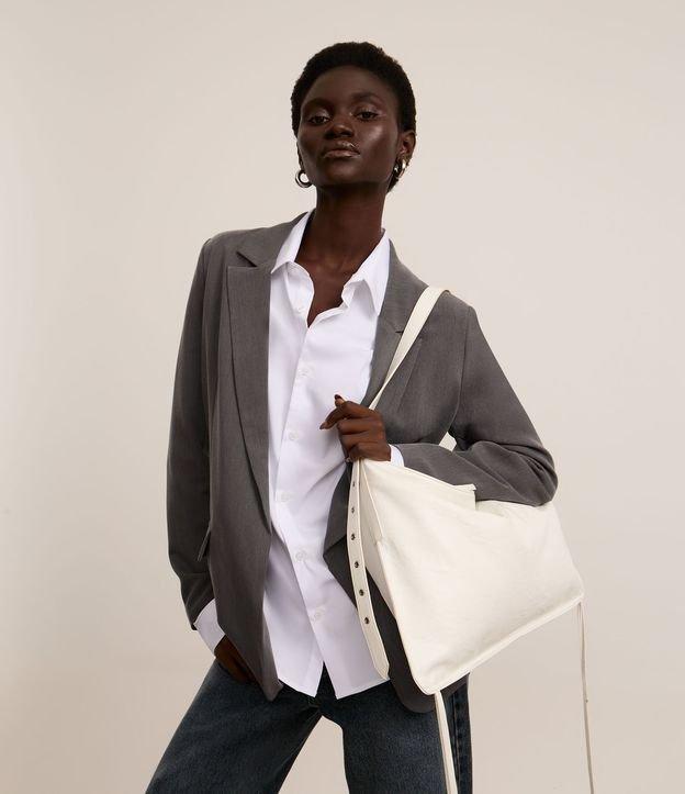 Bolsa Hobo Grande em PU com Tiras Laterais - 2