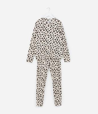 Pijama Infantil com Toque Suave e Estampa Oncinha - Tam 2 a 14 Anos