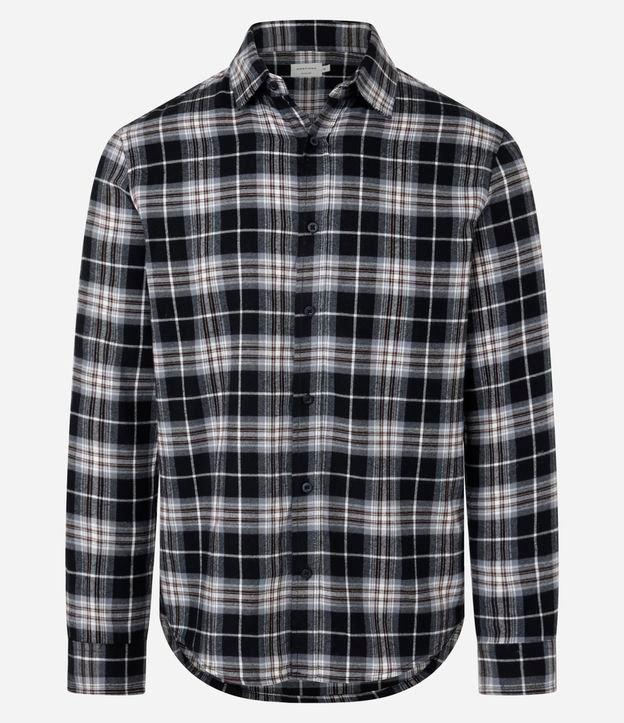 Camisa Regular em Flanela com Estampa Xadrez - 1