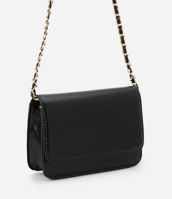 Bolsa Transversal Pequena em PU com Alça Corrente