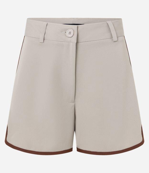 Short em Alfaiataria com Barra Contrastante e Passantes no Cós - 1