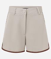 Short em Alfaiataria com Barra Contrastante e Passantes no Cós - 1