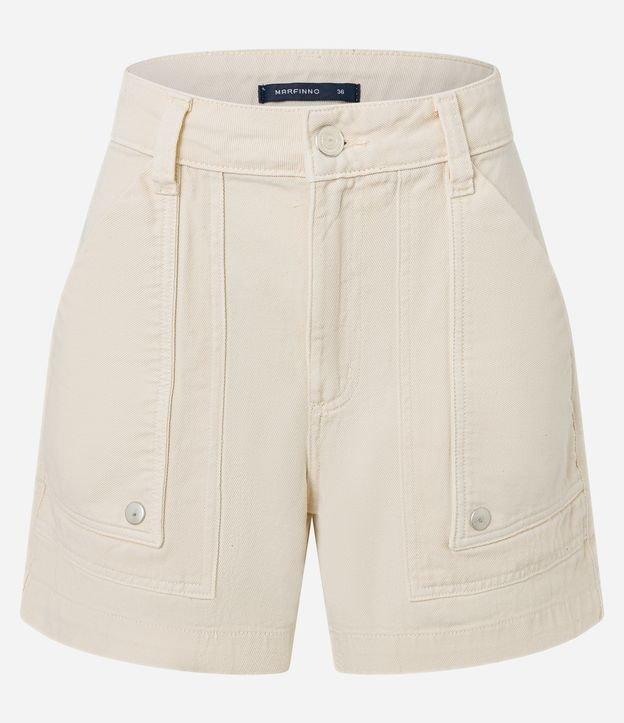 Short Mom em Sarja com Bolso Carpinteiro e Cintura Alta - 1
