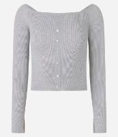 Blusa em Tricô Ombro a Ombro e Botõezinhos Frontais - 1