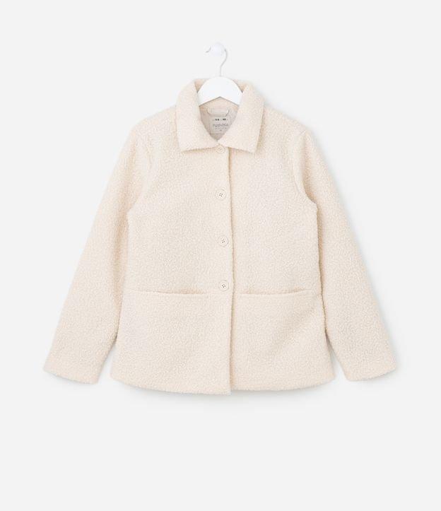 Jaqueta Alongada Infantil em Sherpa - Tam 5 a 14 Anos - 1