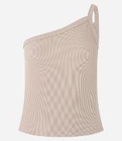 Blusa em Ribana com Ombro Só e Leve Textura - 1