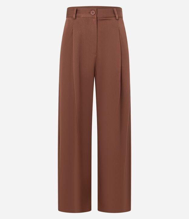 Calça Pantalona em Alfaiataria com Pregas - 1