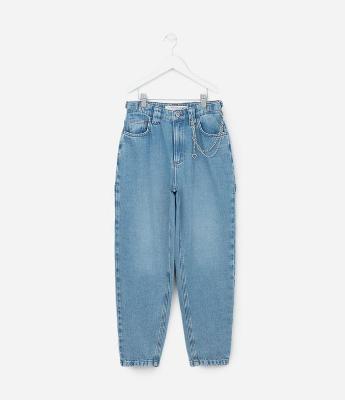 Calça Balloom Infantil em Jeans com Corrente - Tam 5 a 14 Anos