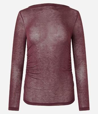 Blusa em Malha de Viscose com Gola Assimétrica Rente ao Pescoço