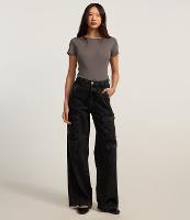 Blusa em Ribana com Decote Canoa e Manga Curta - 2