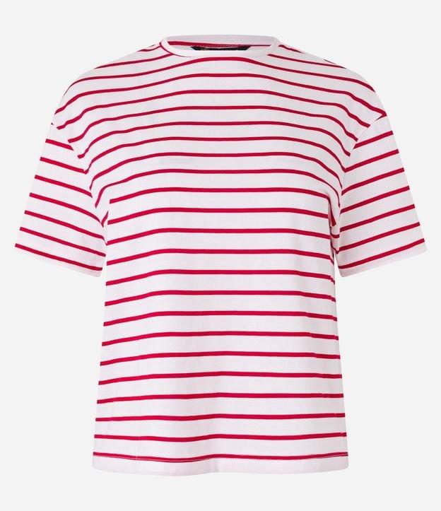 Camiseta Boxy Listrada em Algodão - 1