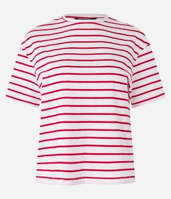 Camiseta Boxy Listrada em Algodão