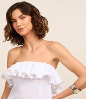 Blusa Tomara que Caia Texturizada com Babados Estruturado - 2