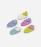 Kit 05 Presilhas De Cabelo Infantil Coração - Tam Único - 1