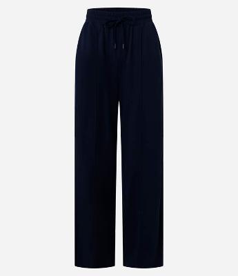 Calça Reta de Cintura Alta em Malha Piquet com Cós Elástico