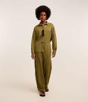 Calça Reta de Cintura Alta em Malha Piquet com Cós Elástico - 2