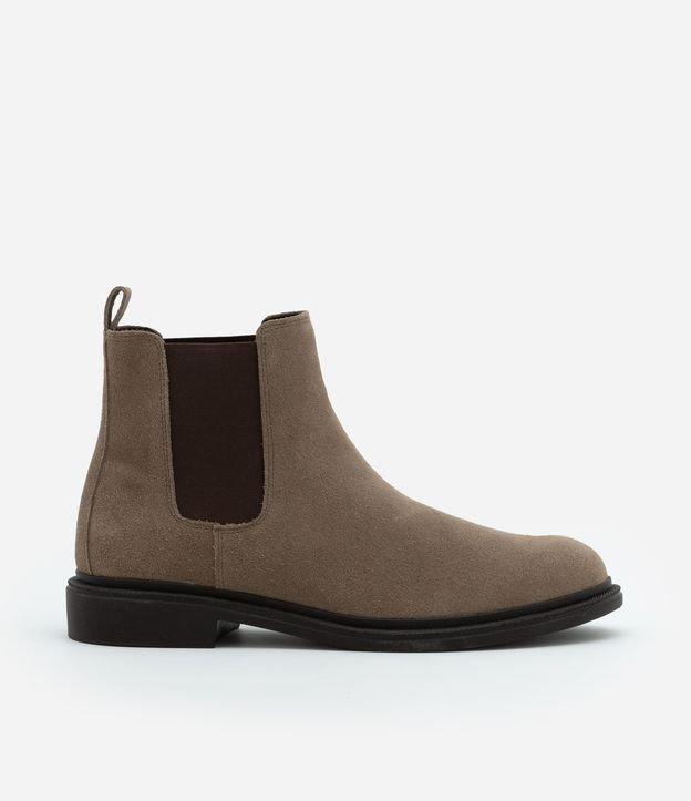 Bota Chelsea em Couro Camurça com Cano Curto - 1