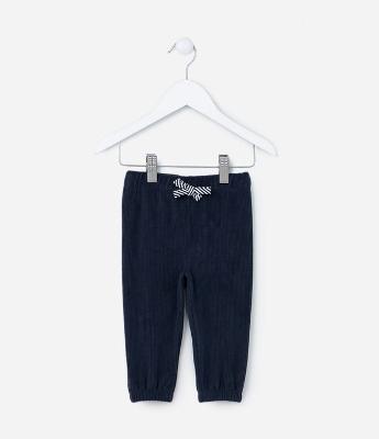 Calça Infantil Quentinha em Plush Canelado - Tam 0 a 18 meses
